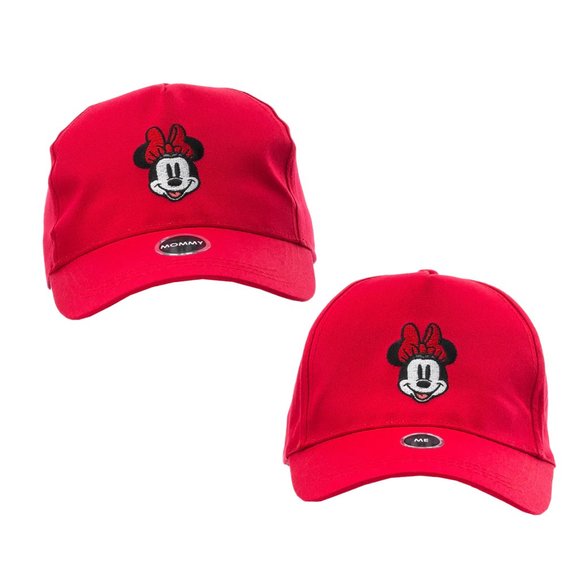 Disney 'Mommy & Me' Minnie Mouse Hat Set - Red - Picture 1 of 5